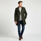 Gestructureerde trenchcoat met schoudervullingen
