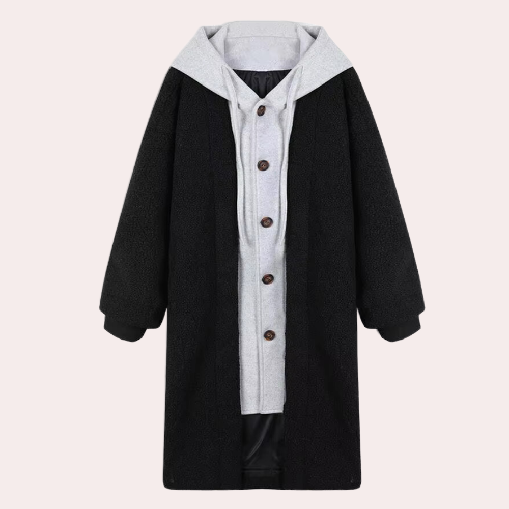 Casual lange damesjas met capuchon
