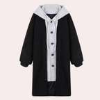 Casual lange damesjas met capuchon