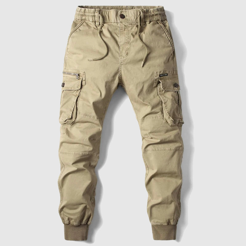 Rosario | Herencargojoggingbroek met elastische taille en enkelboorden