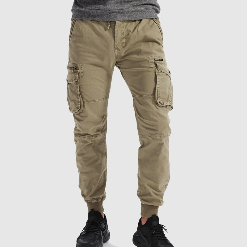 Rosario | Herencargojoggingbroek met elastische taille en enkelboorden