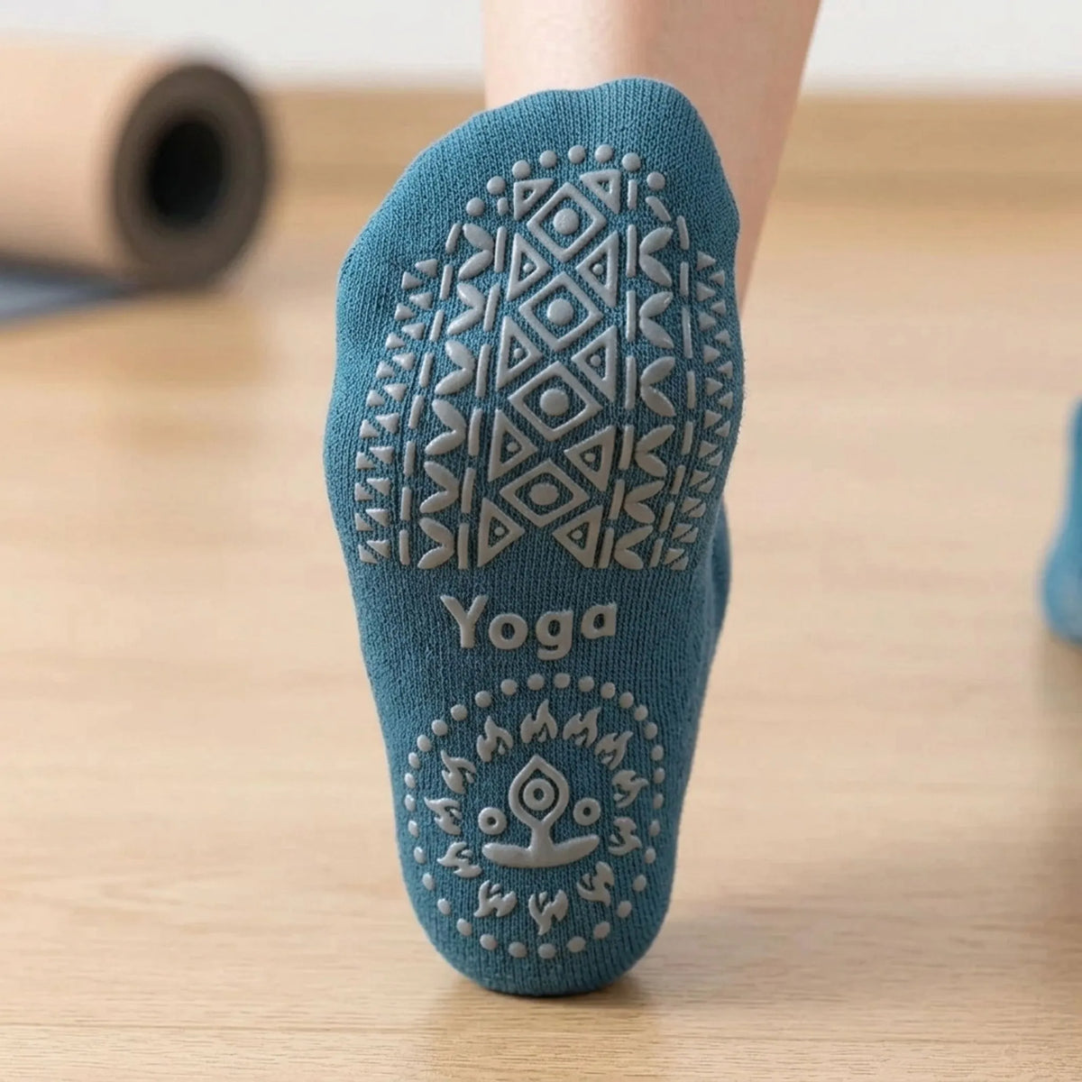 Gestructureerde antislip yogasokken