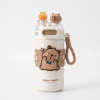 Thermo drinkfles met twee compartimenten