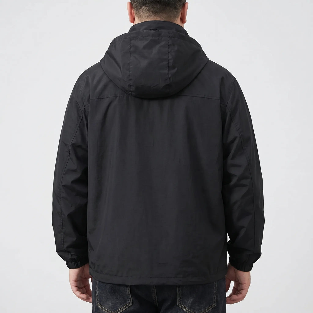Dun windjack met capuchon