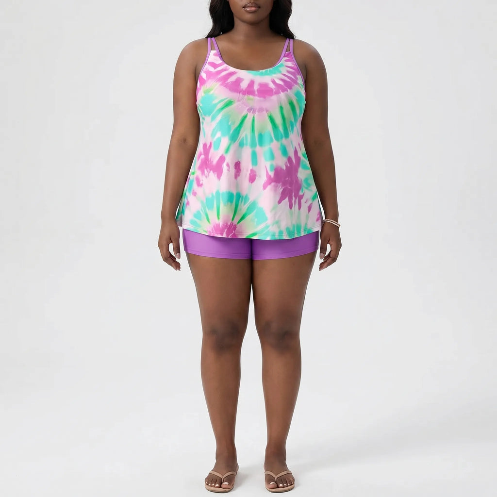 Tie-dye plus-size tweedelige bikini
