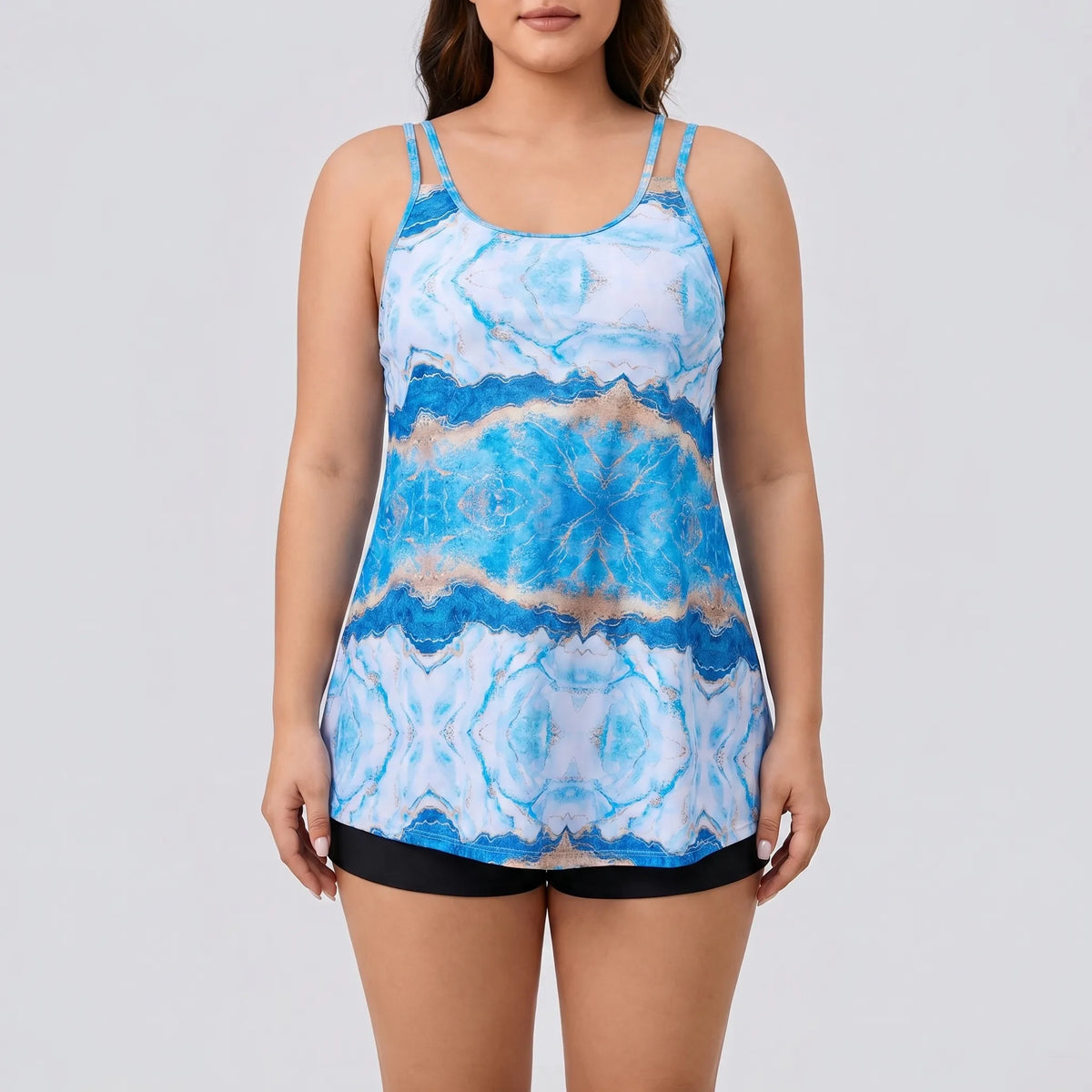 Tie-dye plus-size tweedelige bikini