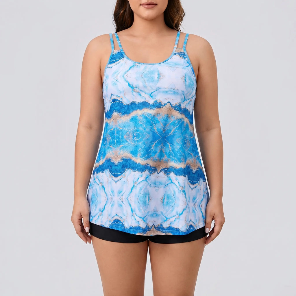 Tie-dye plus-size tweedelige bikini