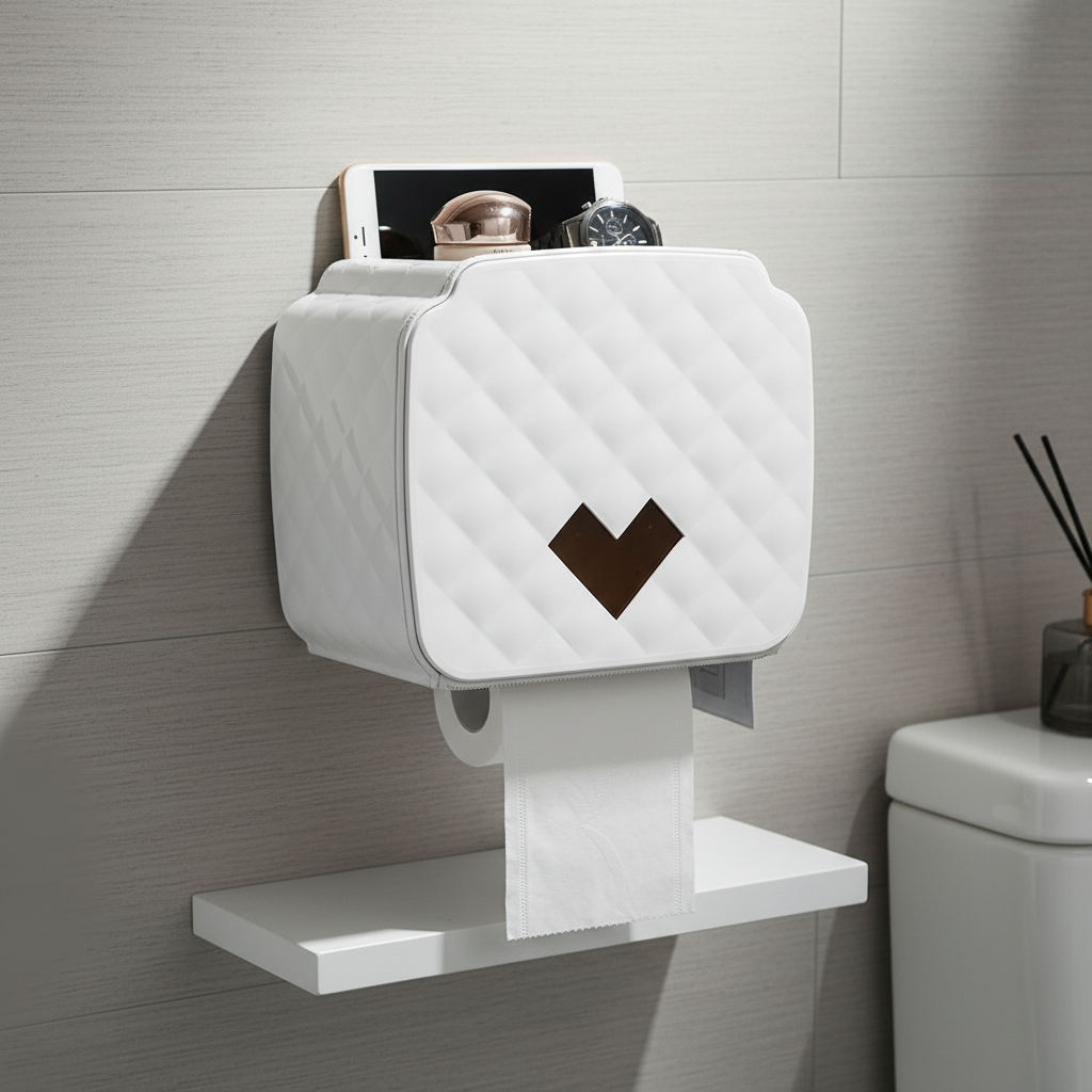 Toilettenpapierdispenser met legplank