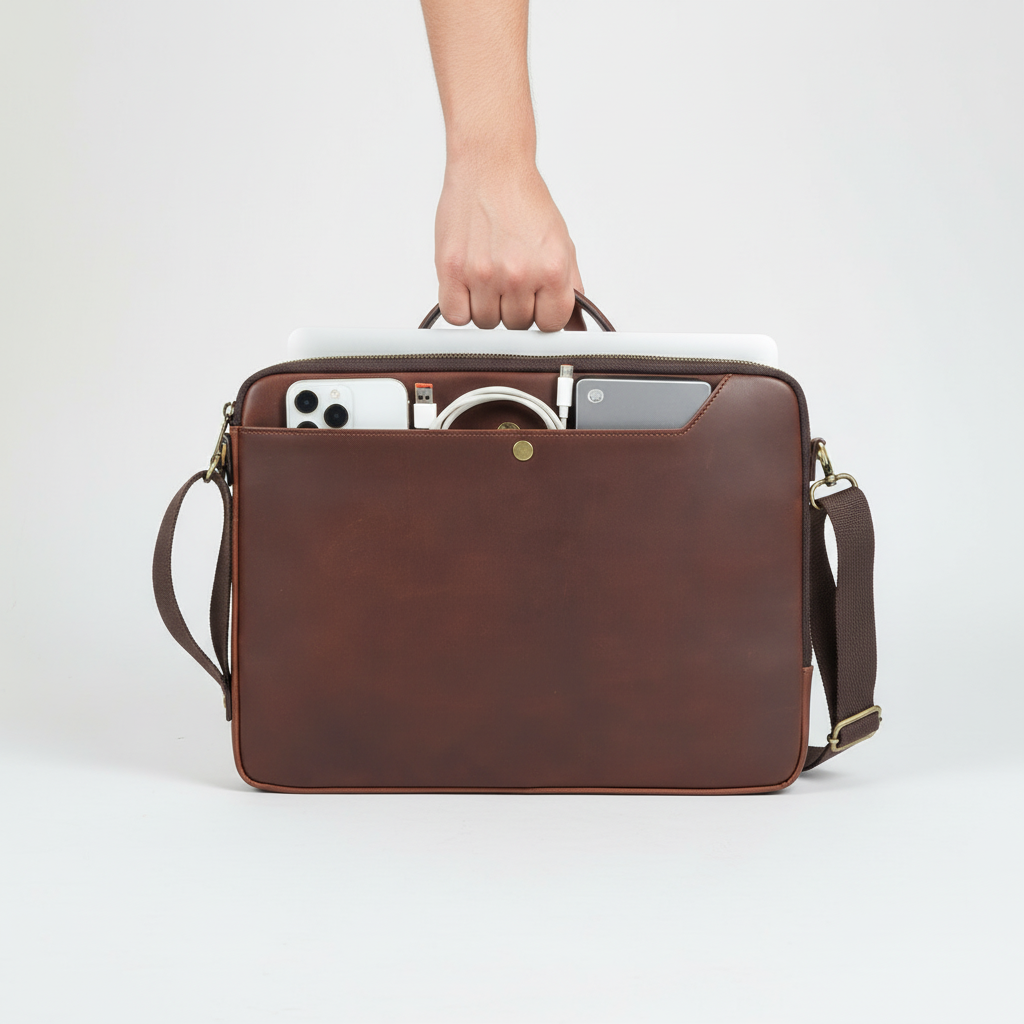 Laptoptas van echt leer – Liva
