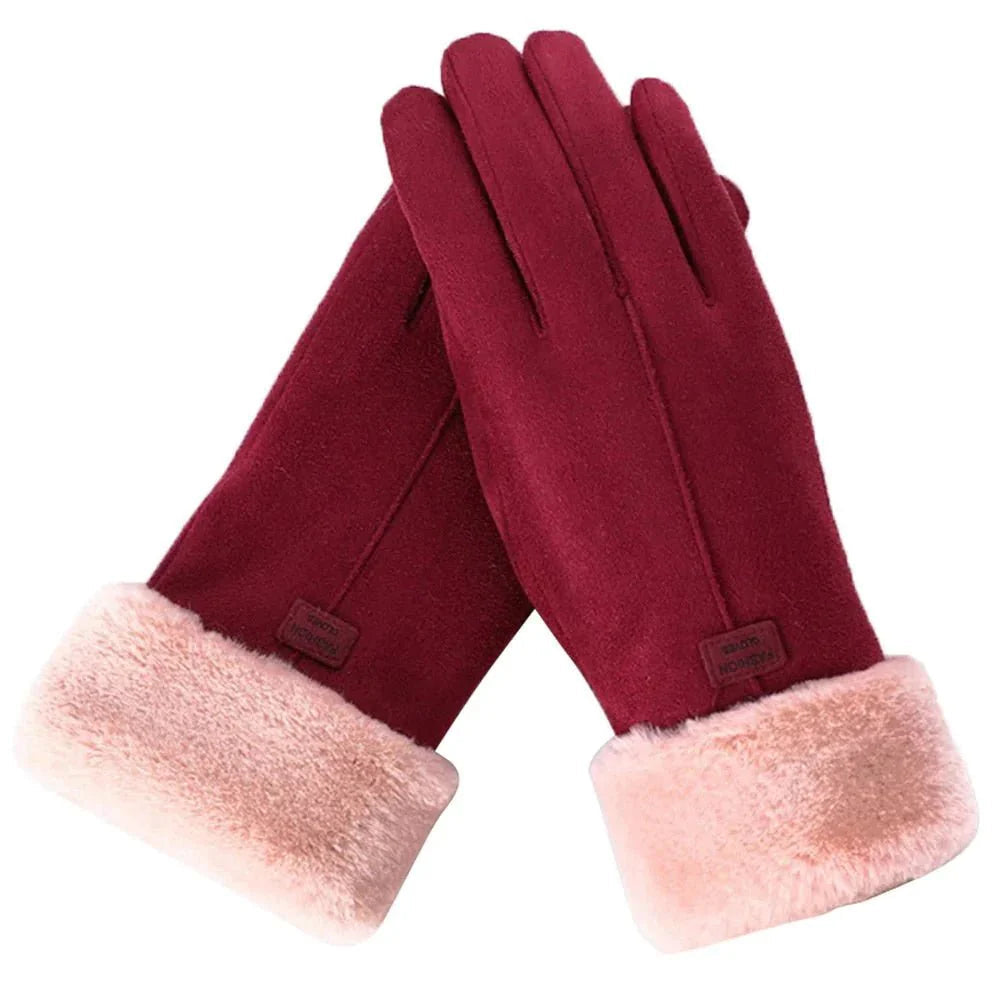 Touchscreen-compatibele winterhandschoenen met pluche rand