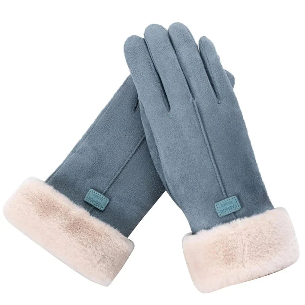 Touchscreen-compatibele winterhandschoenen met pluche rand