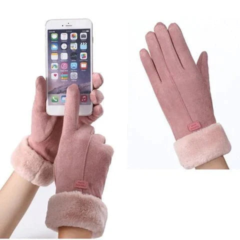 Touchscreen-compatibele winterhandschoenen met pluche rand