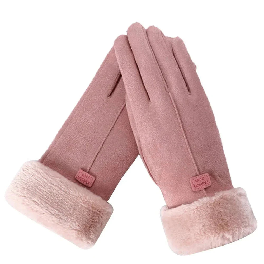 Touchscreen-compatibele winterhandschoenen met pluche rand