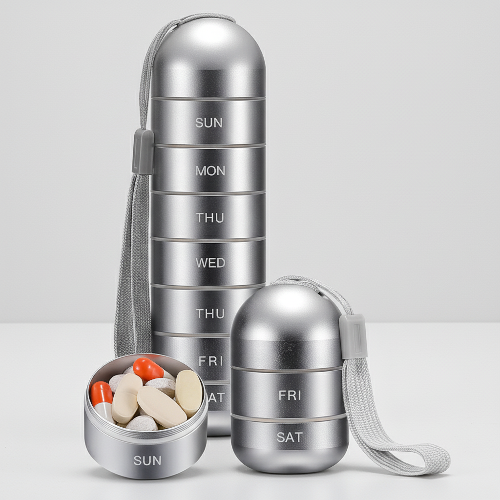 Draagbare aluminium medicijnendoos