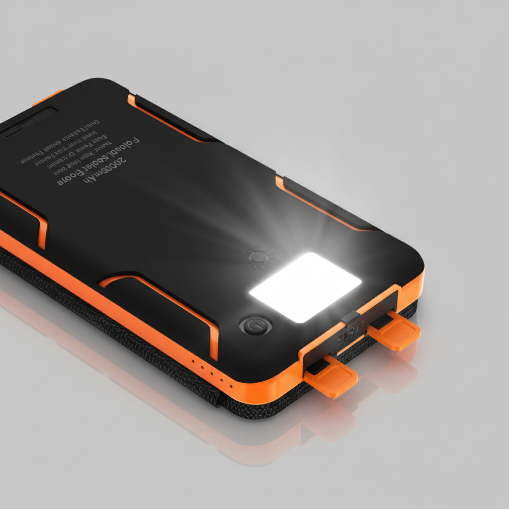 Draagbare zonne-energie powerbank kunststof