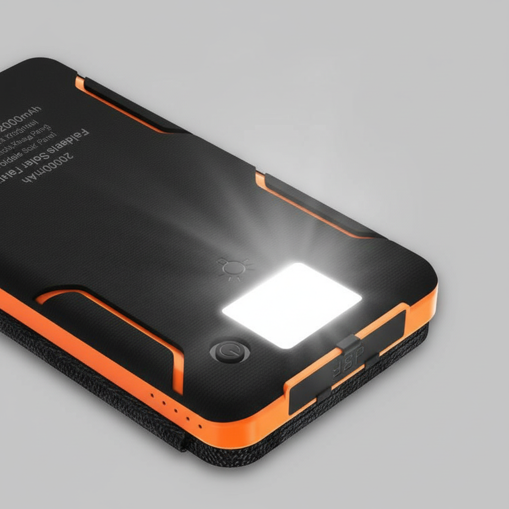 Draagbare zonne-energie powerbank kunststof