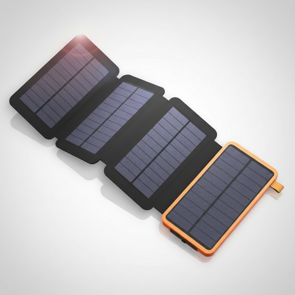 Draagbare zonne-energie powerbank kunststof