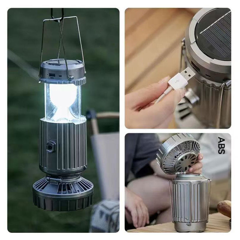Draagbare zonneventilator met licht