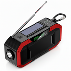 Draagbare noodradio met zonne-energie