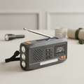 Draagbare noodradio met zonnepaneel