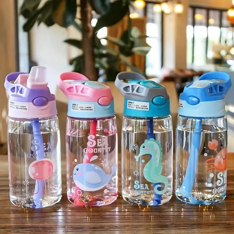Transparante drinkfles voor kinderen met print