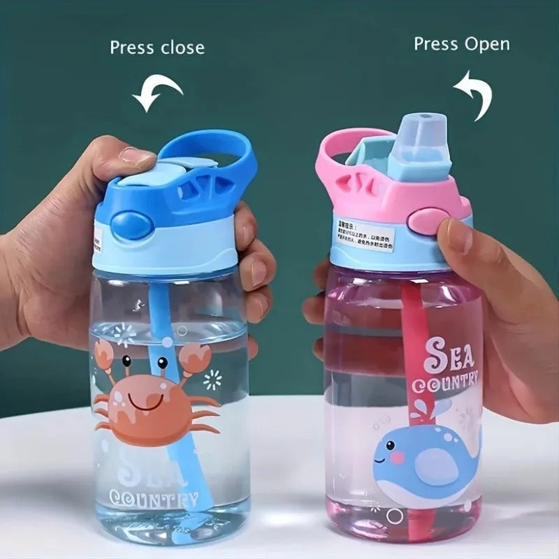 Transparante drinkfles voor kinderen met print