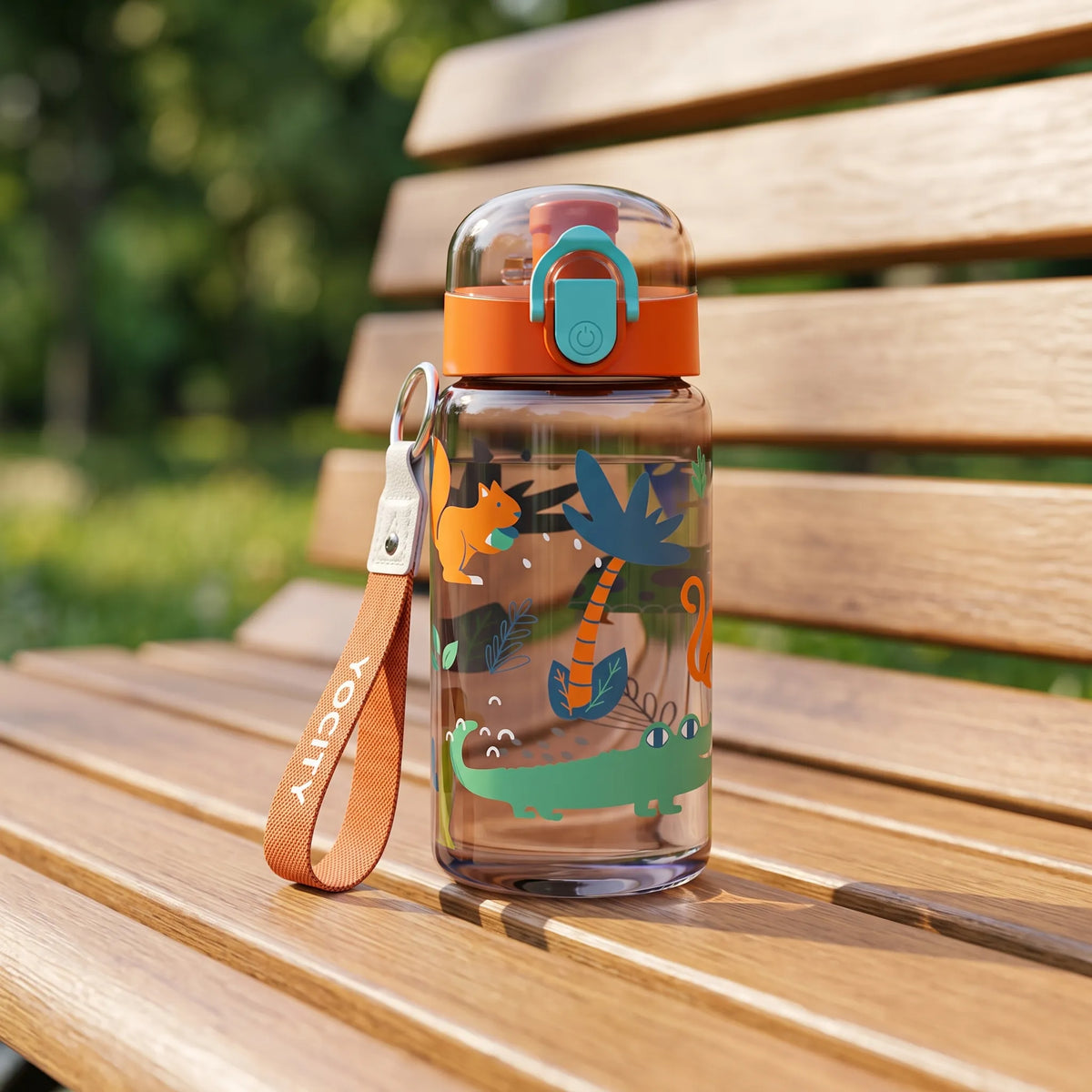 Transparante kinderdrinkfles met print
