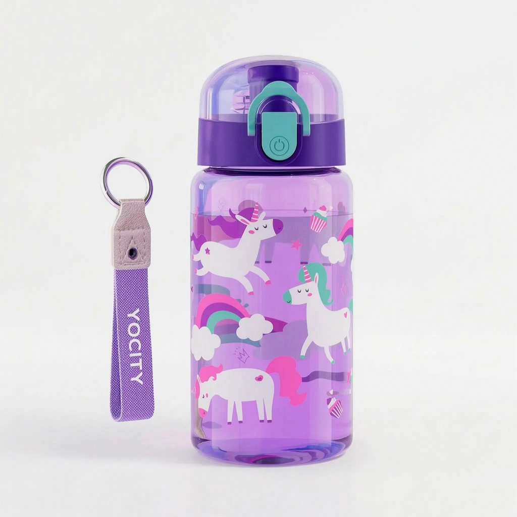 Transparante kinderdrinkfles met print