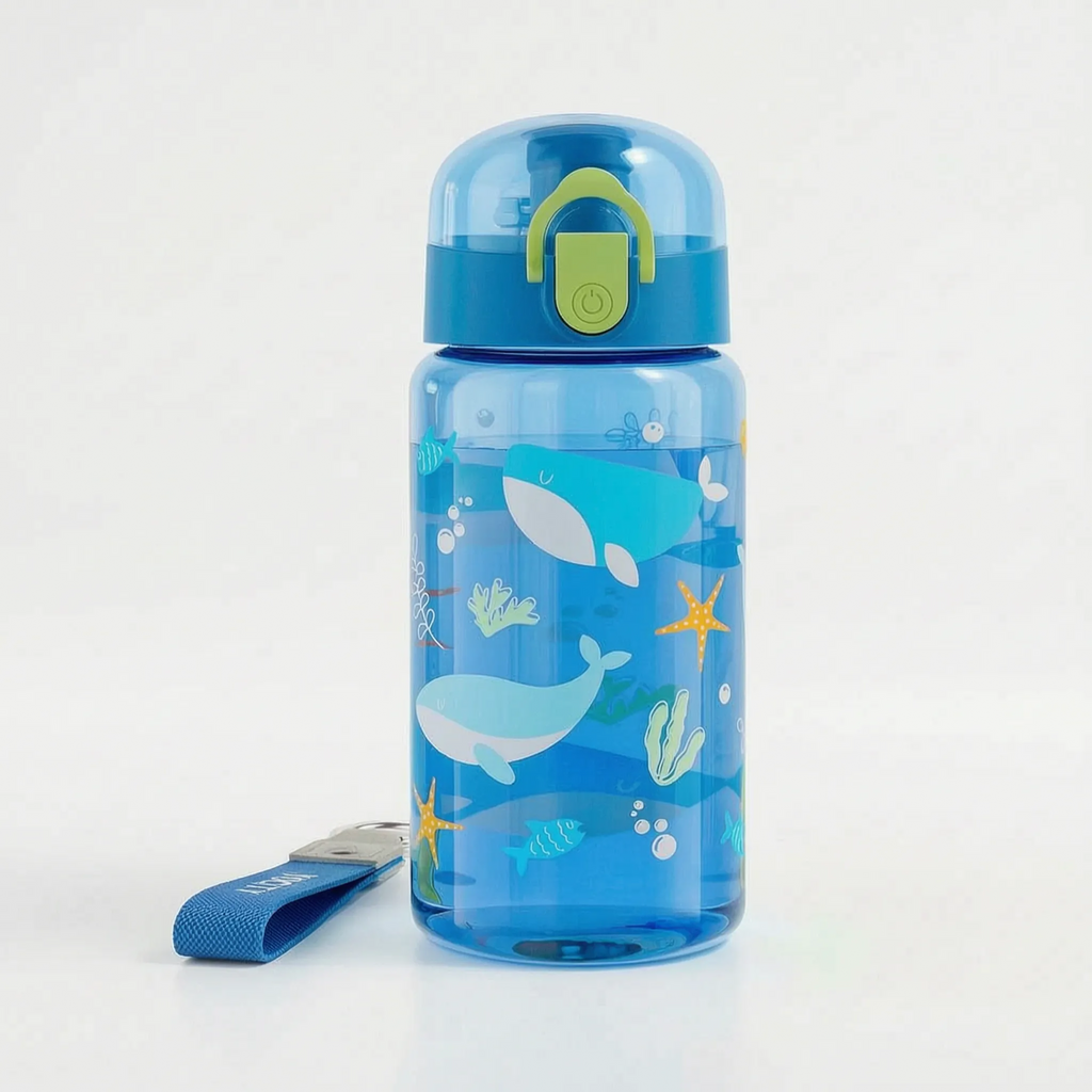 Transparante kinderdrinkfles met print