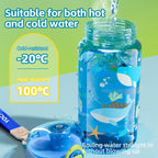 Transparante kinderdrinkfles met print