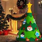 Kerstboom van vilt om zelf te versieren – met 30 decoratie-elementen