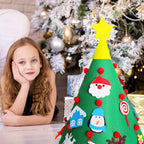 Kerstboom van vilt om zelf te versieren – met 30 decoratie-elementen