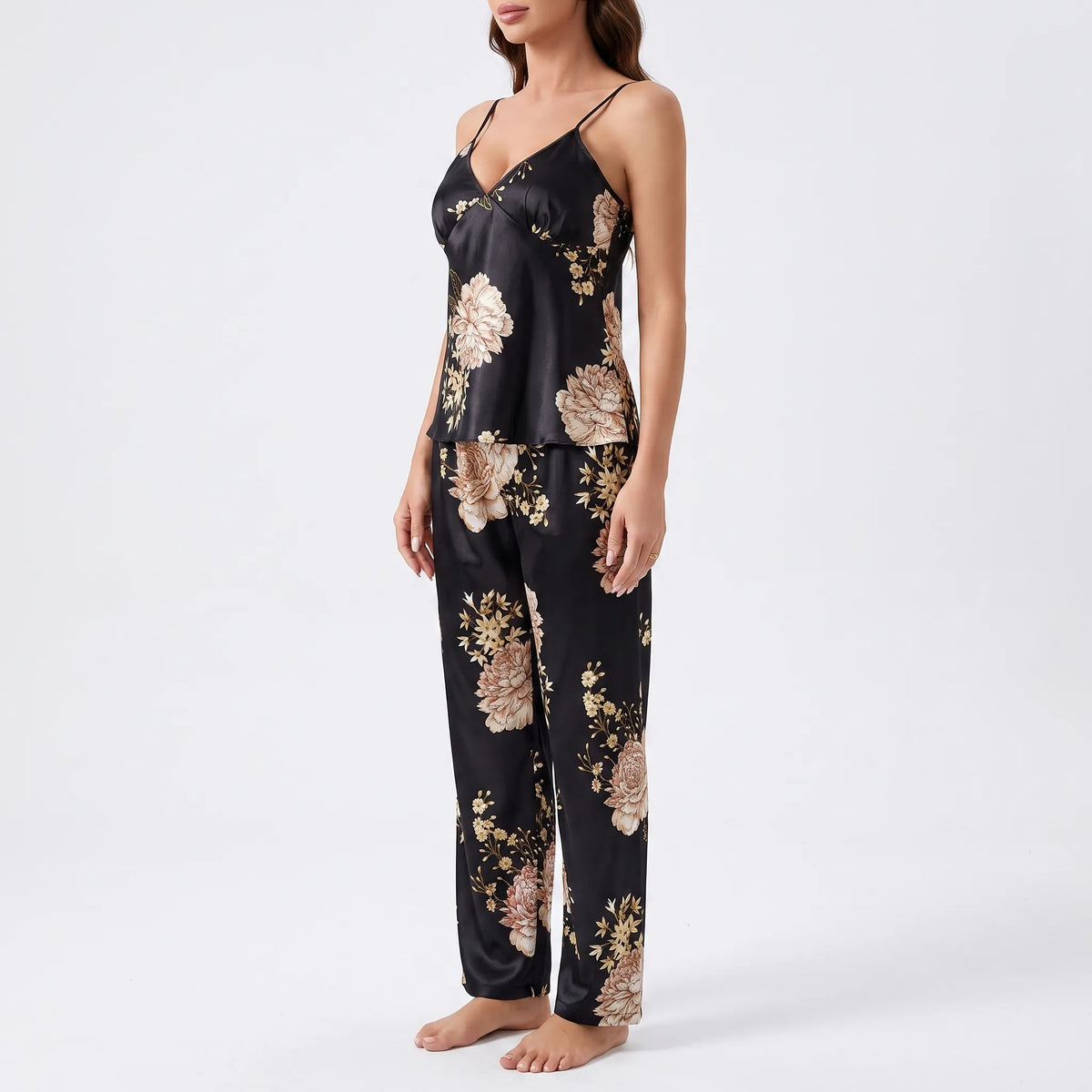 Tweedelige pyjama-set met bloemenprint