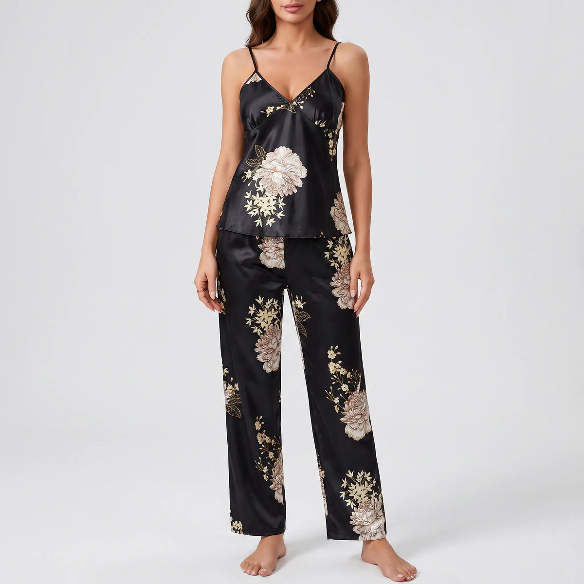 Tweedelige pyjama-set met bloemenprint