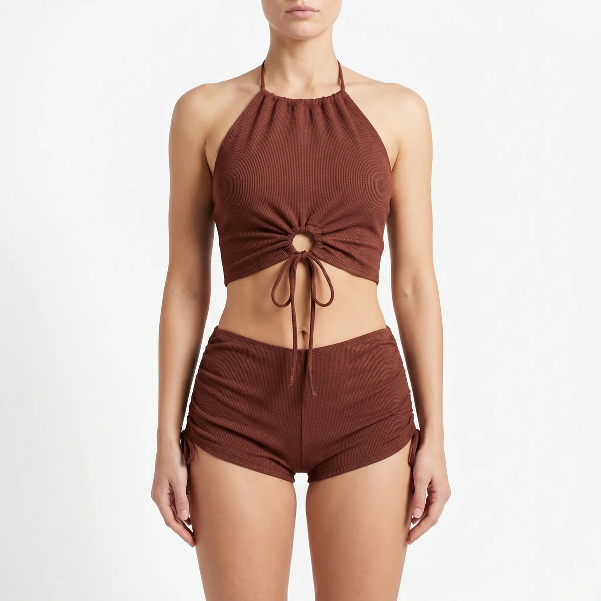 Tweedelige geribde bikiniset