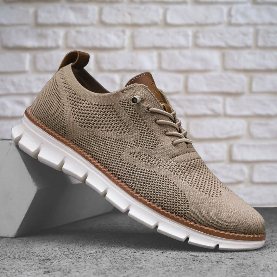 Gebreide herensneakers met veters en aantreklus