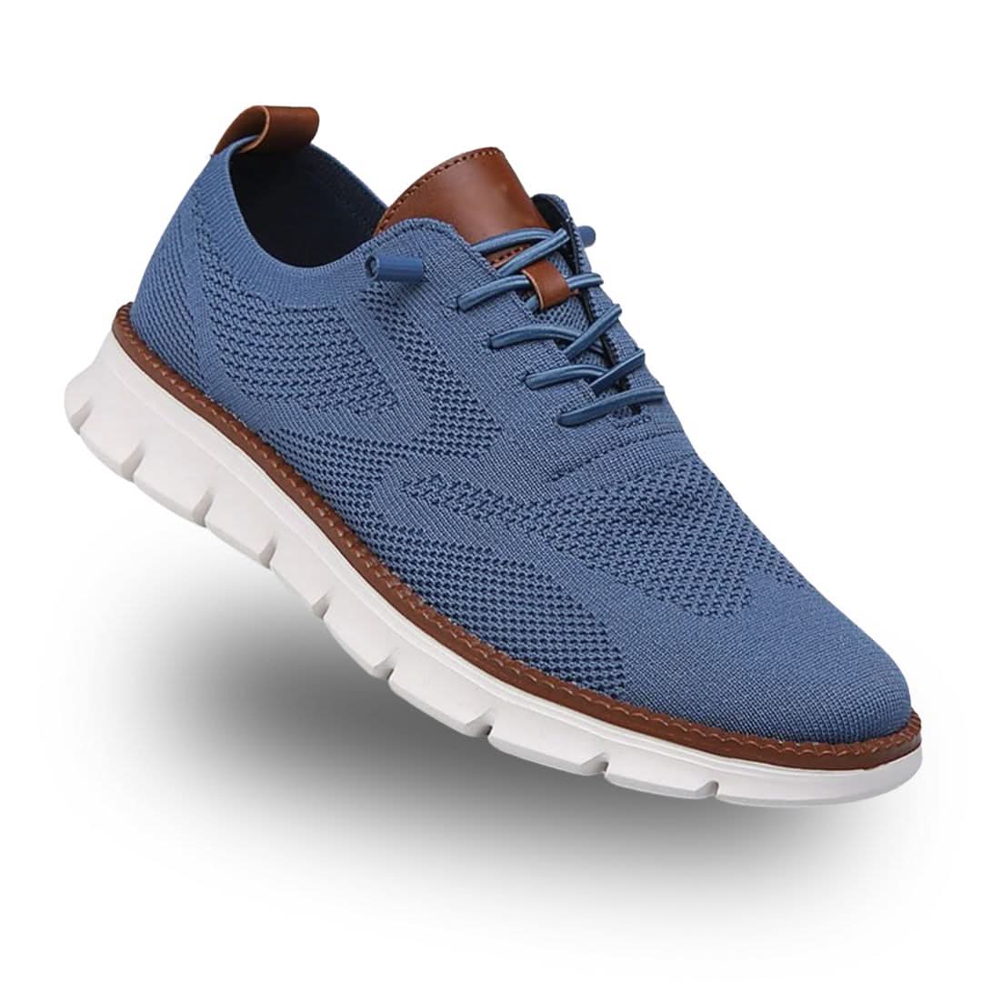 Gebreide herensneakers met veters en aantreklus