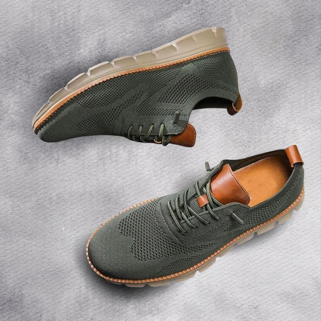 Gebreide herensneakers met veters en aantreklus