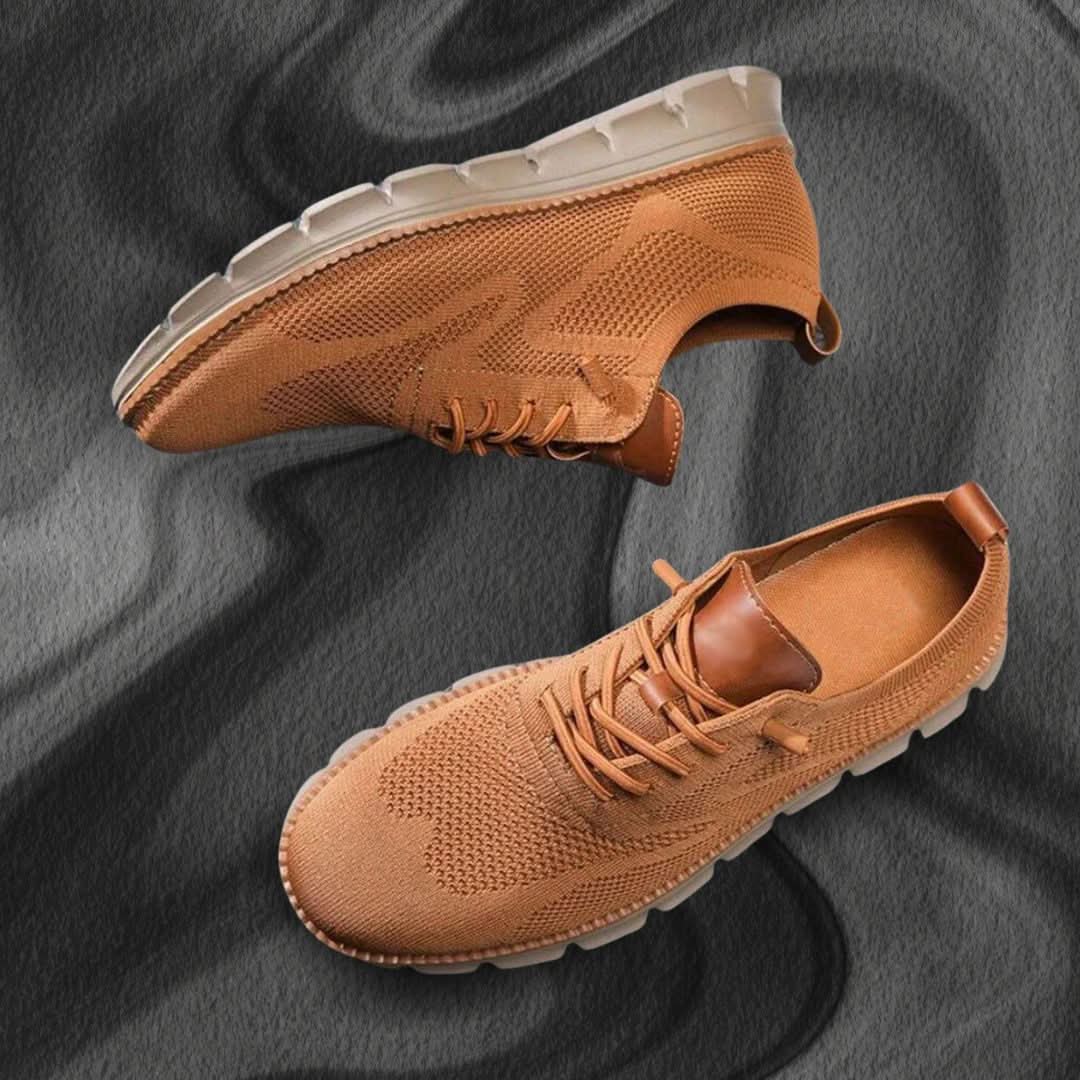 Gebreide herensneakers met veters en aantreklus