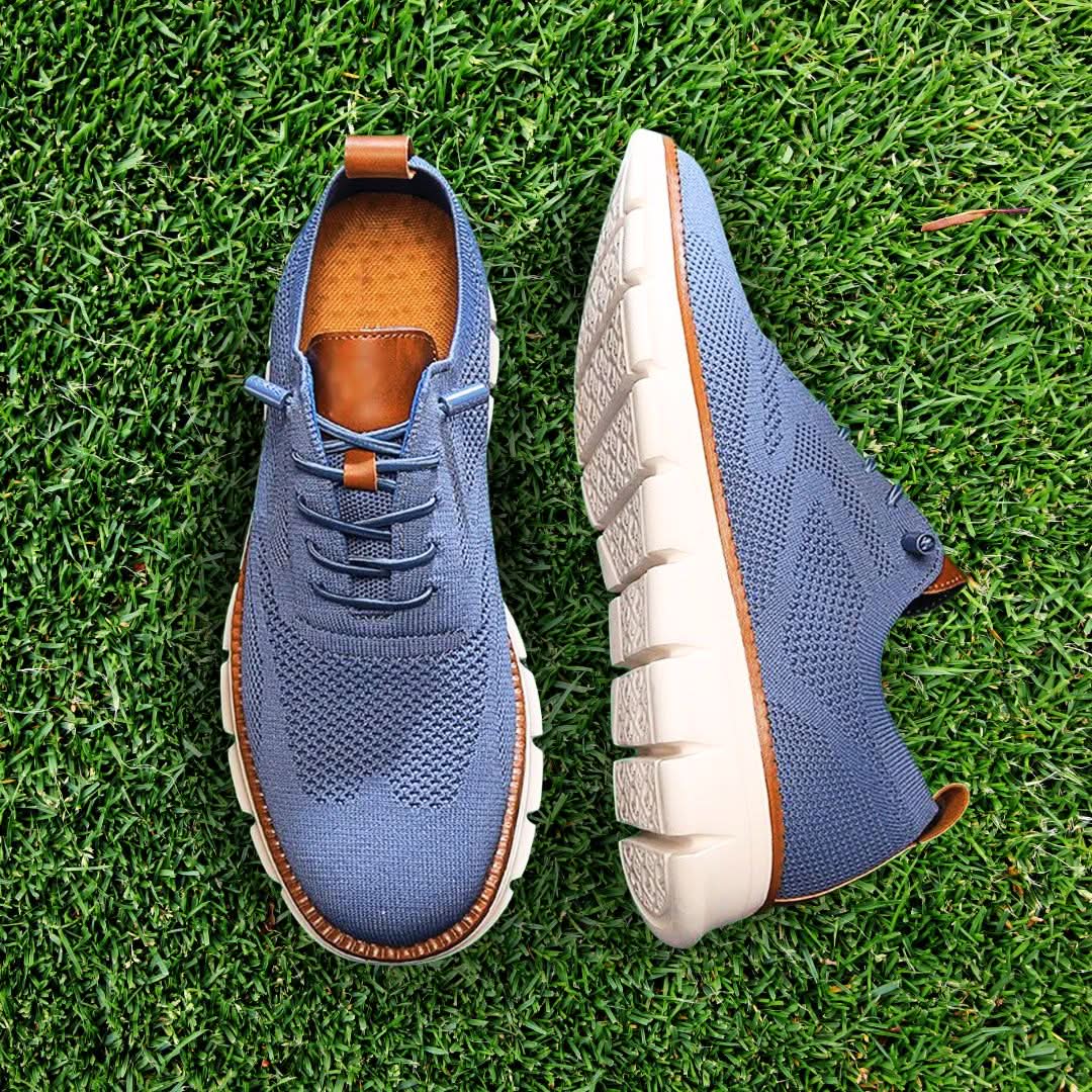 Gebreide herensneakers met veters en aantreklus