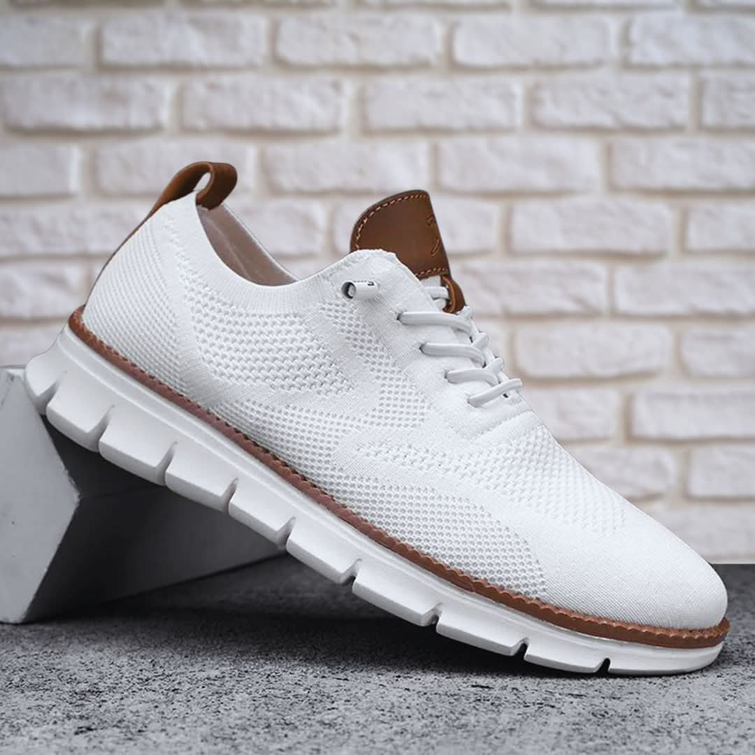 Gebreide herensneakers met veters en aantreklus