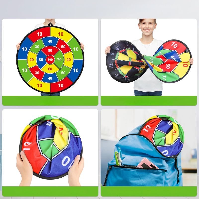 Groot dartbord voor kinderen met kleverige ballen en darts