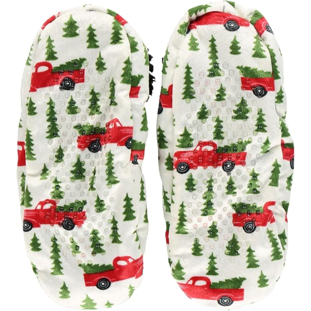 Dames fleece kerst slof sokken