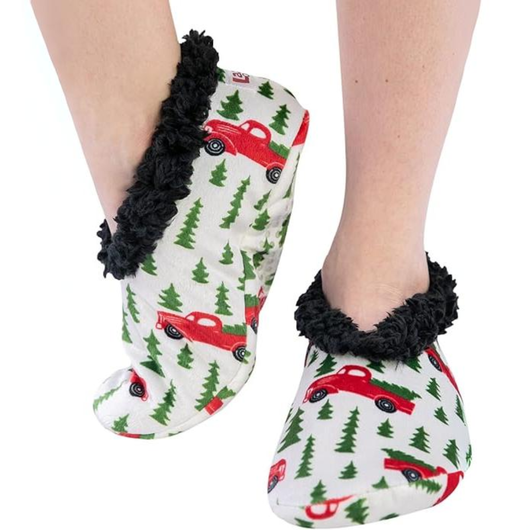 Dames fleece kerst slof sokken