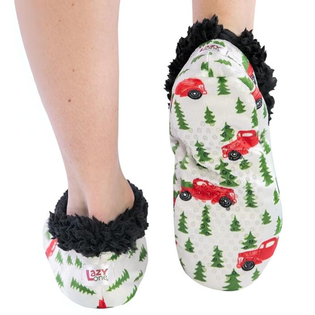 Dames fleece kerst slof sokken
