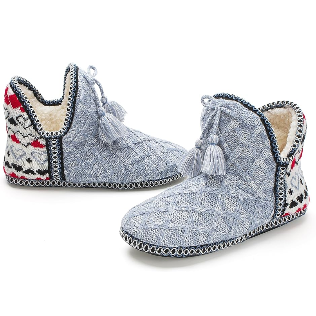 Warme bootie sloffen met memory foam