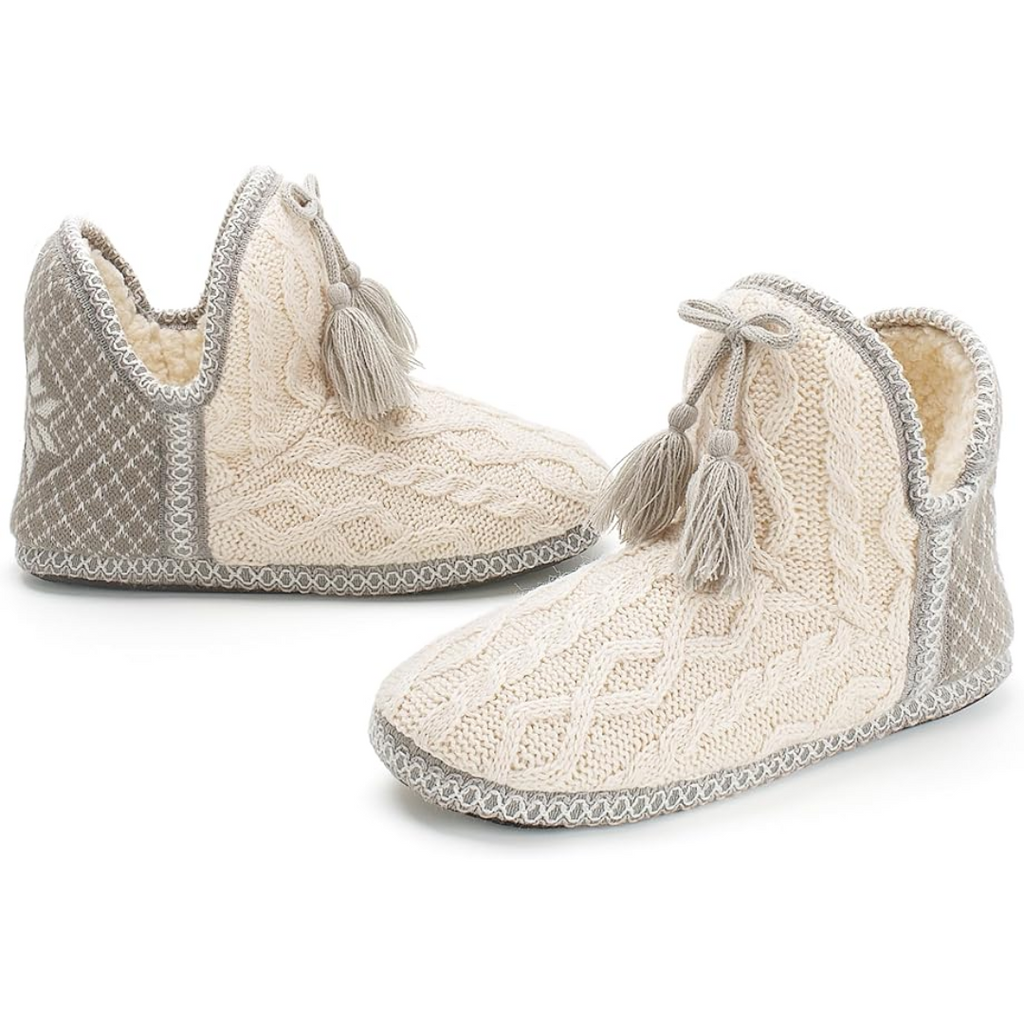 Warme bootie sloffen met memory foam