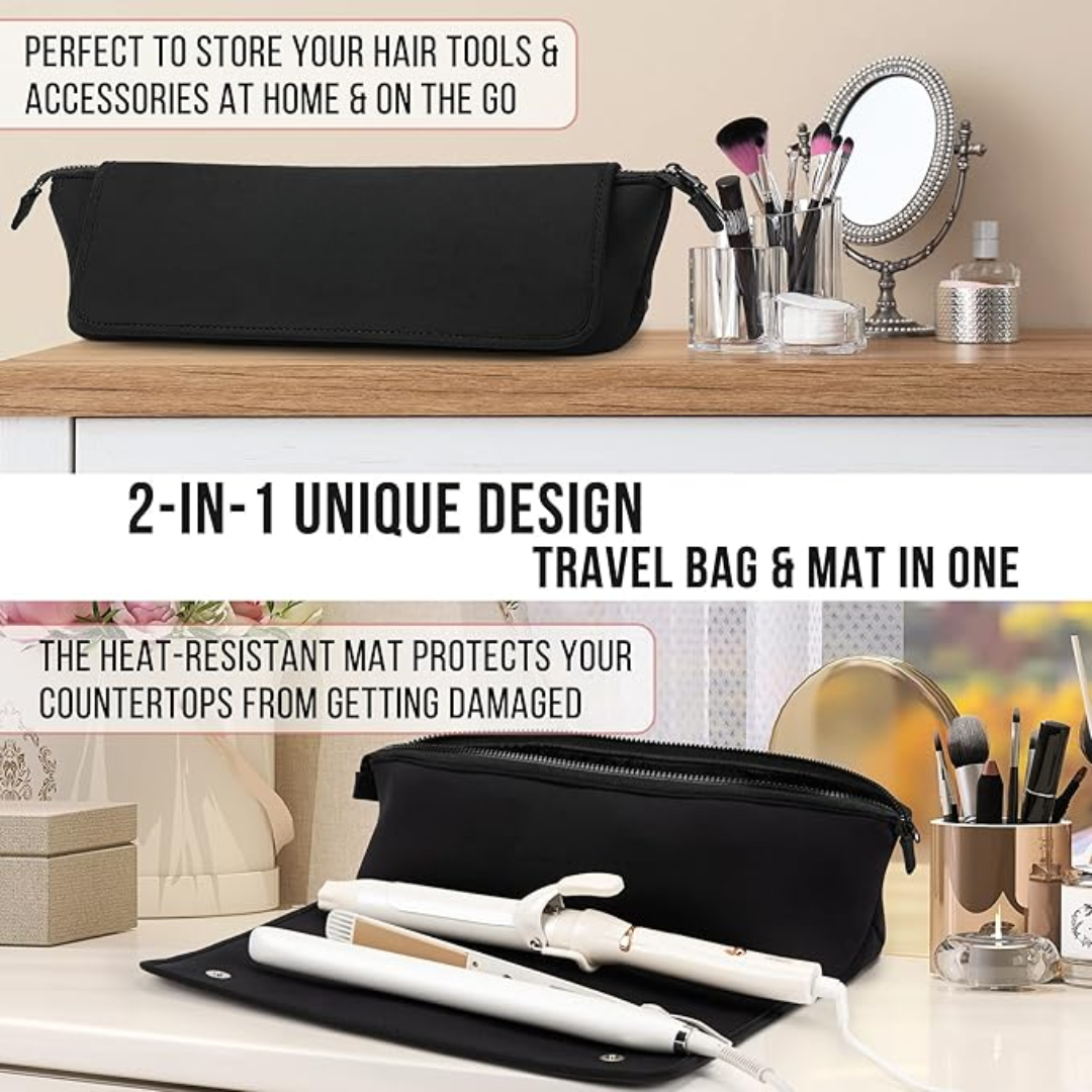 Reistas voor haartools met hittebestendige mat, 2-in-1