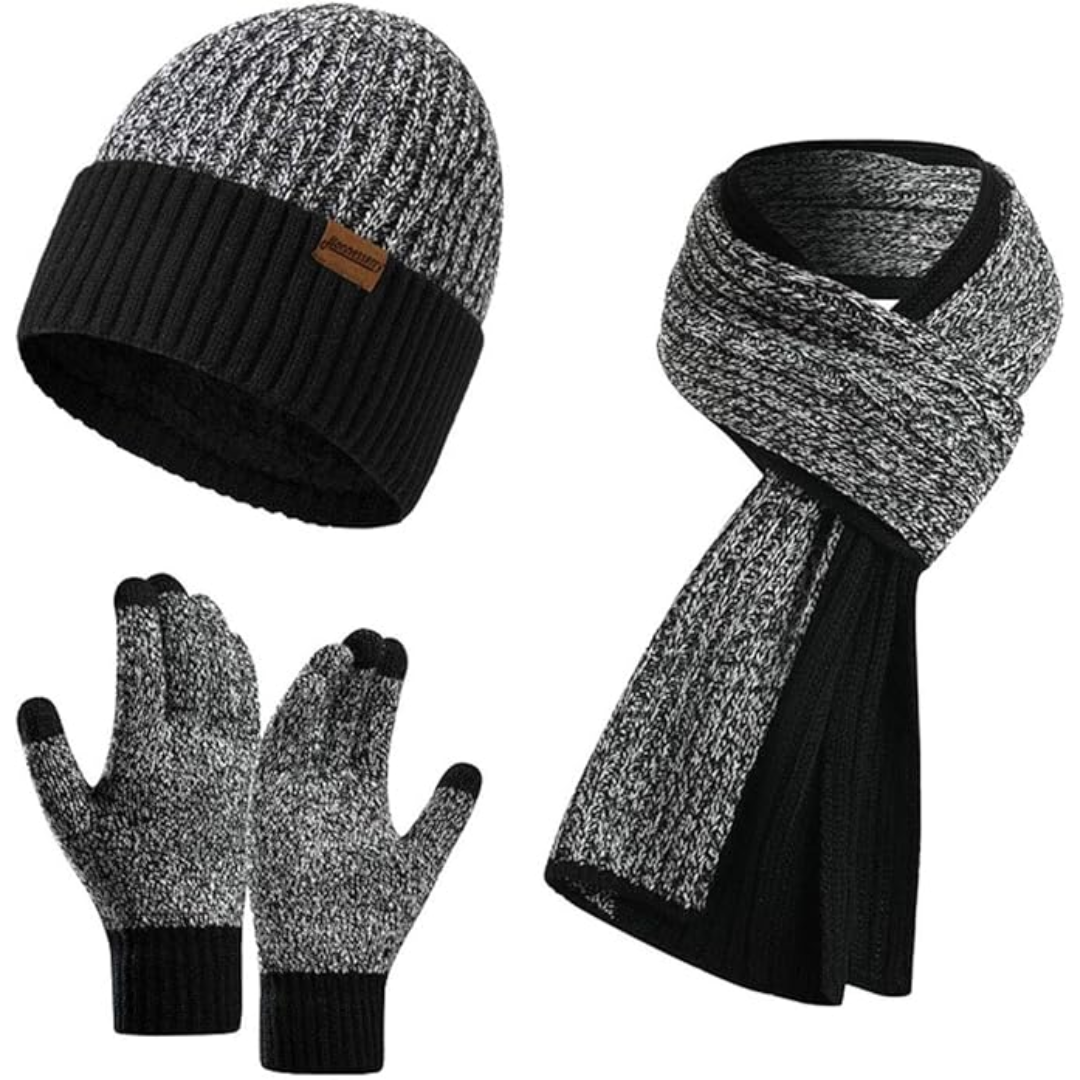 Heren winter beanie & handschoenen set