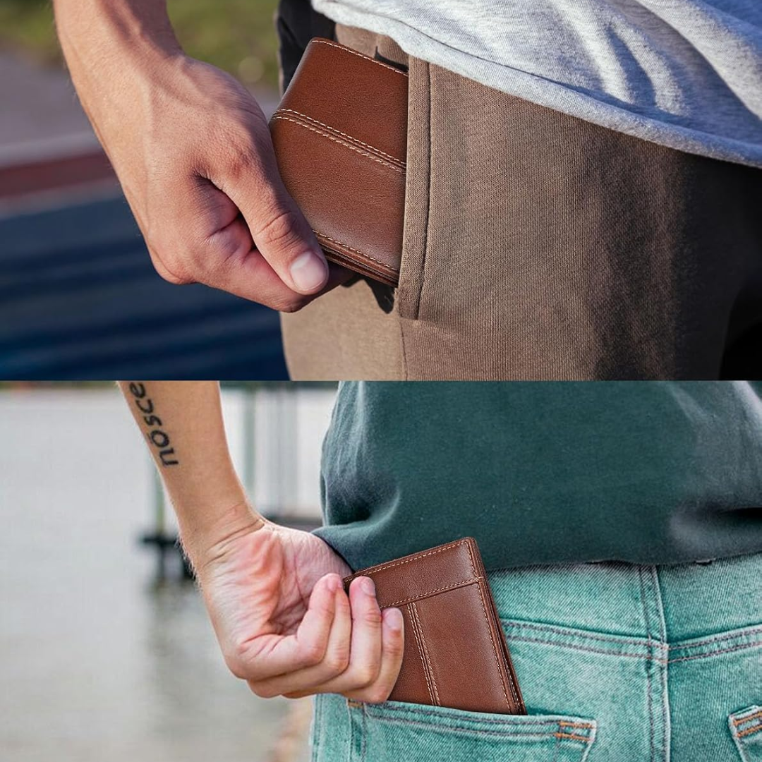 RFID-Blocking leren bifold portemonnee voor mannen — afbeelding 11